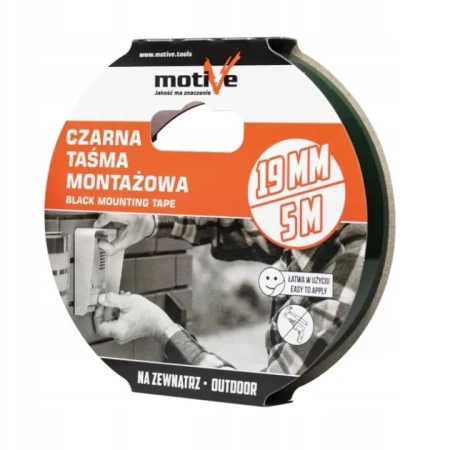 Taśma montażowa dwustronna Motive 19 mm × 5 m – piankowa, odporna na warunki atmosferyczne, mocna przyczepność
