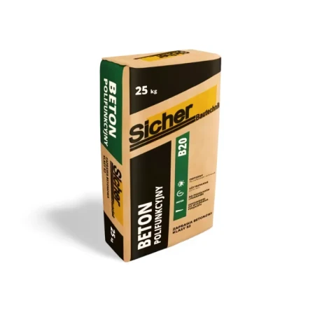 Paleta 48 worków zaprawy betonowej B20 – beton polifunkcyjny Sicher Bautechnik do fundamentów, wylewek i konstrukcji nośnych