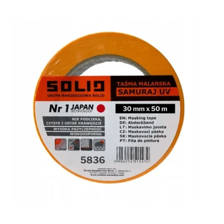 Taśma malarska Washi Samuraj UV SOLID – do precyzyjnego malowania i ochrony powierzchni