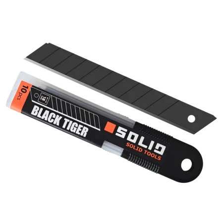 Ostrza Łamane Czarne Precyzyjne 18mm/0,5mm BLACK TIGER 10 sztuk SOLID