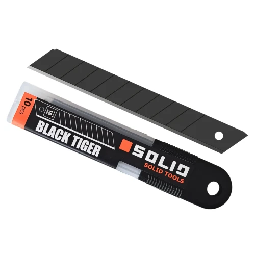 Przejdź do produktu Ostrza Łamane Czarne Precyzyjne 18mm/0,5mm BLACK TIGER 10 sztuk SOLID