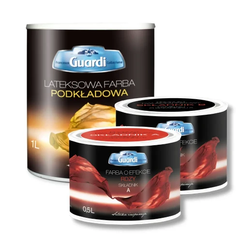 Przejdź do produktu ZESTAW EFEKT RDZY (A+B) + PODKŁAD czarna perła1L GUARDI