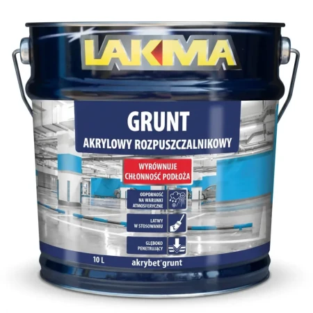 AKRYBET GRUNT LAKMA - grunt do posadzek cementowych, poprawiający przyczepność farby i wykończeń