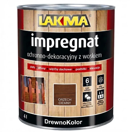 DrewnoKolor IMPREGNAT do DREWNA Z Woskiem 4L Lakma