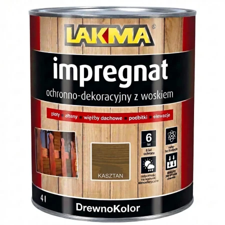 DrewnoKolor IMPREGNAT do DREWNA Z Woskiem 4L Lakma