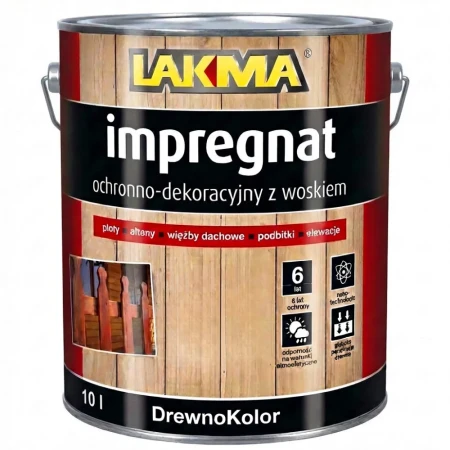 DrewnoKolor IMPREGNAT do DREWNA Z Woskiem 10L Lakma