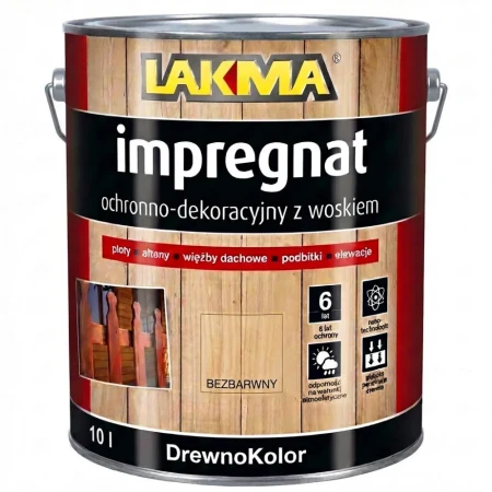DrewnoKolor IMPREGNAT do DREWNA Z Woskiem 10L Lakma