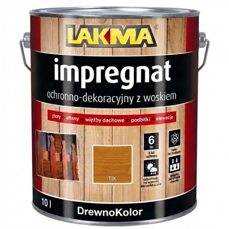 DrewnoKolor IMPREGNAT do DREWNA Z Woskiem 10L Lakma