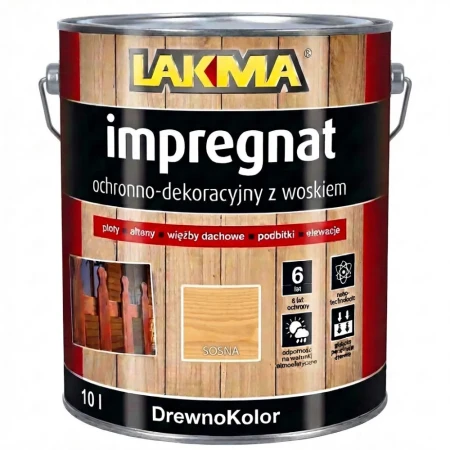 DrewnoKolor IMPREGNAT do DREWNA Z Woskiem 10L Lakma