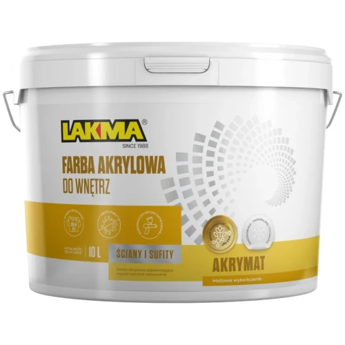 Przejdź do produktu AKRYMAT 10L Farba Akrylowa BIAŁA LAKMA
