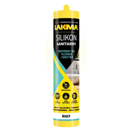 Silikon Sanitarny BIAŁY 280ml LAKMA
