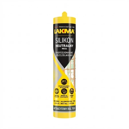 Silikon LAKMA No11 neutralny 280 ml kartusz silikonu do uszczelniania okien, drzwi i innych powierzchni