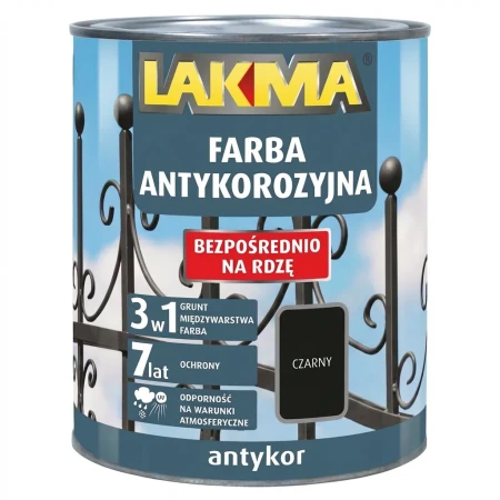 ANTYKOR 0,75L Farba Antykorozyjna 3w1 LAKMA
