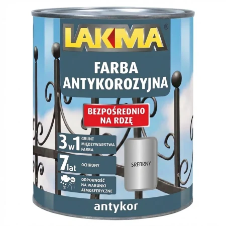 ANTYKOR 0,75L Farba Antykorozyjna 3w1 LAKMA