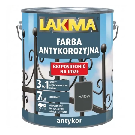 ANTYKOR 5L Farba Antykorozyjna 3w1 LAKMA