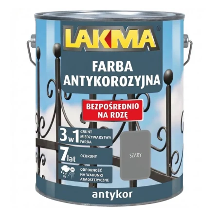 ANTYKOR 5L Farba Antykorozyjna 3w1 LAKMA
