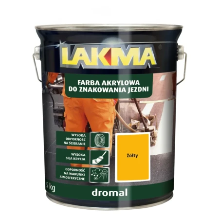 Farba drogowa DROMAL LAKMA - akrylowa farba do poziomego znakowania jezdni, parkingów i placów