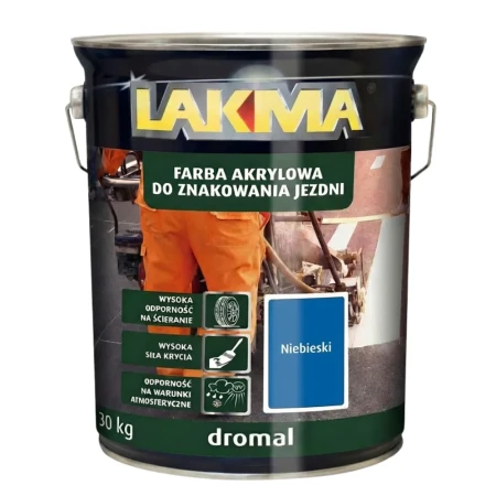 Farba drogowa DROMAL LAKMA - akrylowa farba do poziomego znakowania jezdni, parkingów i placów