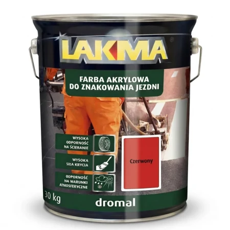 Farba drogowa DROMAL LAKMA - akrylowa farba do poziomego znakowania jezdni, parkingów i placów