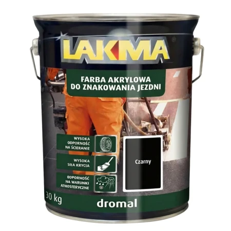 Farba drogowa DROMAL LAKMA - akrylowa farba do poziomego znakowania jezdni, parkingów i placów