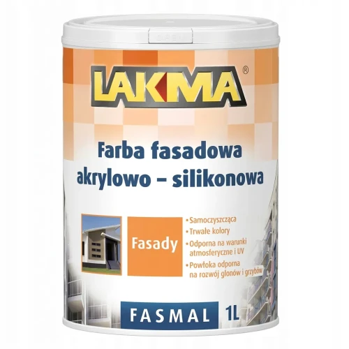 Przejdź do produktu FASMAL 1L Akrylowo Silikonowa Farba Zewnętrzna LAKMA