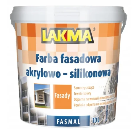 FASMAL 10L Akrylowo Silikonowa Farba Zewnętrzna LAKMA