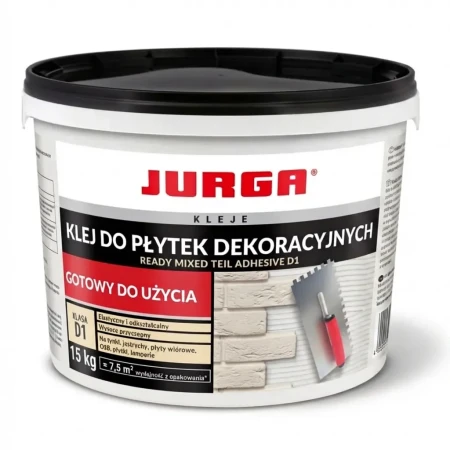 Klej do płytek dekoracyjnych JURGA – gotowy do użycia, elastyczny klej do płytek ściennych 15 kg