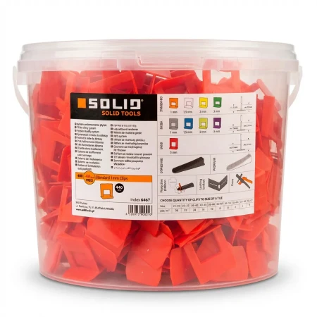 KLIPSY 440 sztuk do Poziomowania Płytek Wiaderko SOLID 1mm