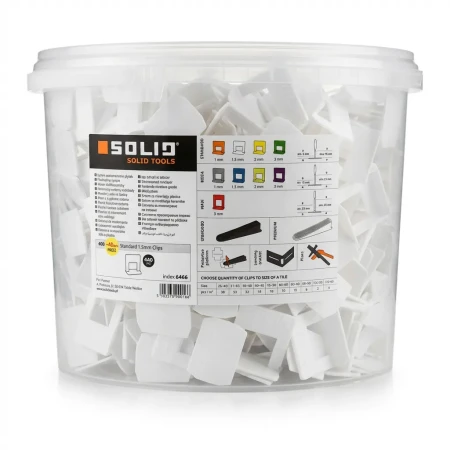 KLIPSY 440 sztuk do Poziomowania Płytek Wiaderko SOLID 1,5mm