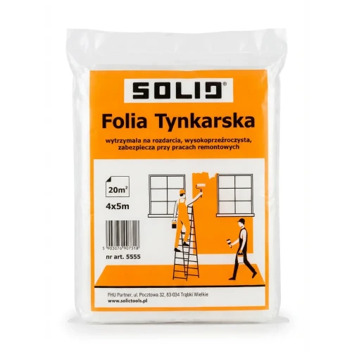 Przejdź do produktu FOLIA TYNKARSKA Bezbarwna 4mx5m SOLID