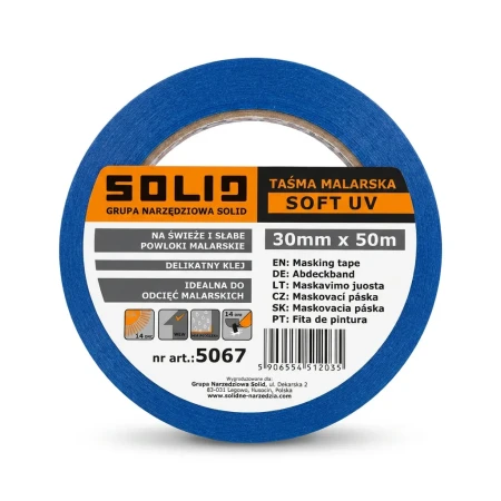 Taśma malarska SOFT UV Delikatny Klej SOLID