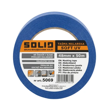 Taśma malarska SOFT UV Delikatny Klej SOLID