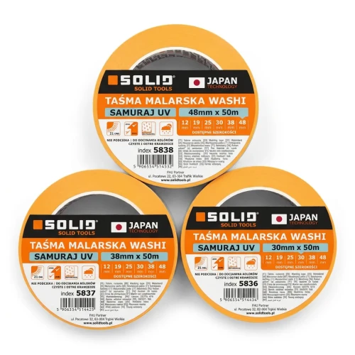 Przejdź do produktu Taśma Malarska WASHI SAMURAJ UV SOLID