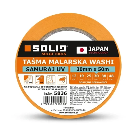 Taśma Malarska WASHI SAMURAJ UV SOLID