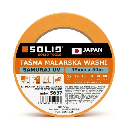 Taśma Malarska WASHI SAMURAJ UV SOLID