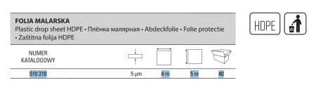 Folia Malarska 4x5m 5μm Lekka MOTIVE