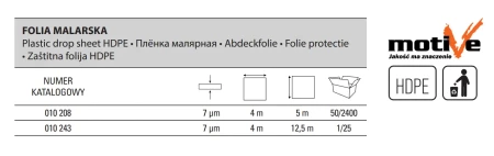 Folia Malarska 4x5m 7μm Lekka MOTIVE