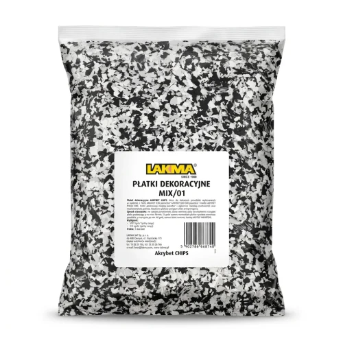 Przejdź do produktu Płatki Dekoracyjne do Posadzek Farby AKRYBET CHIPS MIX/01  0,5kg LAKMA