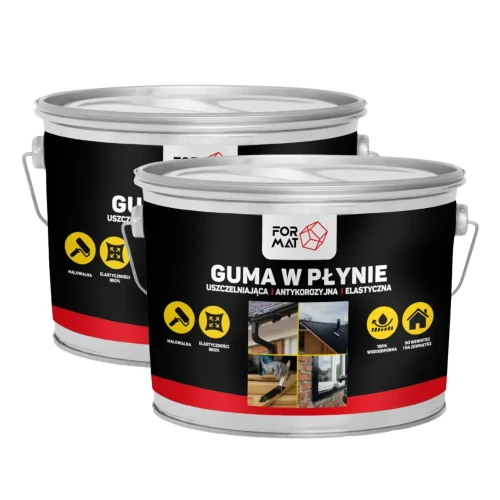 Przejdź do produktu ZESTAW 2 sztuki GUMA W PŁYNIE 2,5L na Blachę Dachy Rynny CZARNA FORMAT