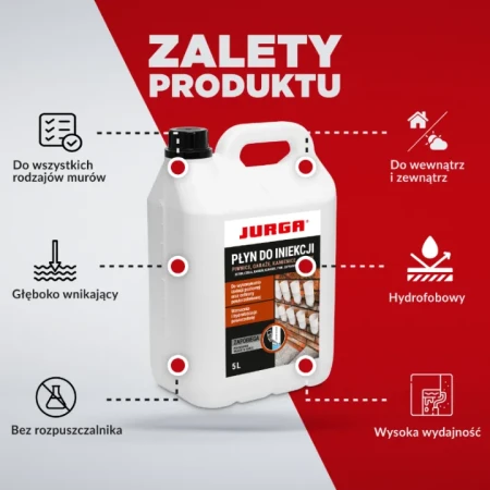 ZESTAW 2 sztuki Płyn do INIEKCJI 5L Osuszania Murów JURGA