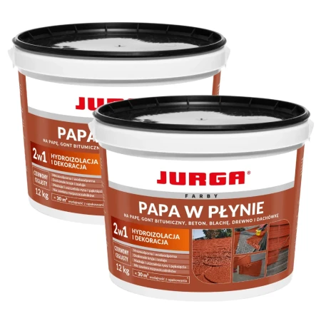ZESTAW 2 sztuki PAPA W PŁYNIE CZERWONY CEGLASTY 12KG Guma na Dach JURGA