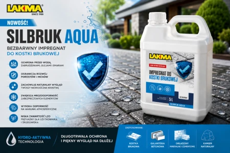 Impregnat do Kostki Brukowej  BEZBARWNY 5L SILBRUK AQUA wodny LAKMA