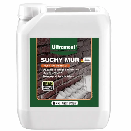 SUCHY MUR 5 KG Płyn do Iniekcji Osuszania Muru Środek Przeciw  Wilgoci ULTRAMENT