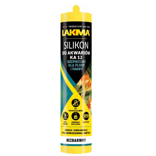 Przejdź do produktu Silikon KA12 do Szkła Akwariów Bezpieczny Wodoodporny BEZBARWNY 280ml LAKMA