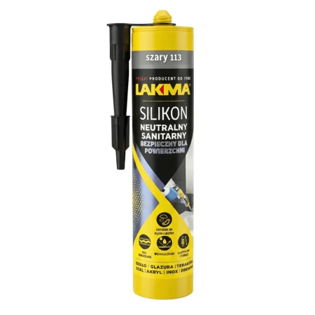 SILIKON NEUTRALNY SANITARNY SZARY 113 280ml LAKMA