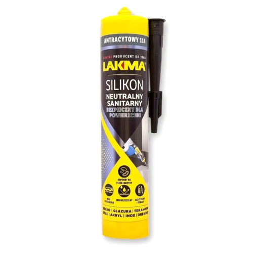 Przejdź do produktu SILIKON NEUTRALNY SANITARNY ANTRACYTOWY 114 280ml LAKMA