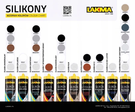 SILIKON NEUTRALNY SANITARNY ANTRACYTOWY 114 280ml LAKMA