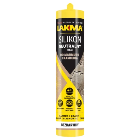 Silikon Neutralny NLM do Marmuru Kamienia Naturalnego BEZBARWNY 280ml LAKMA