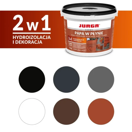 PAPA W PŁYNIE 4kg CZARNA Guma na Dach Hydroizolacja i Dekoracja JURGA