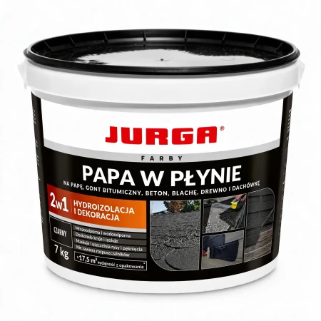 PAPA W PŁYNIE 7kg CZARNA Guma na Dach Hydroizolacja i Dekoracja JURGA